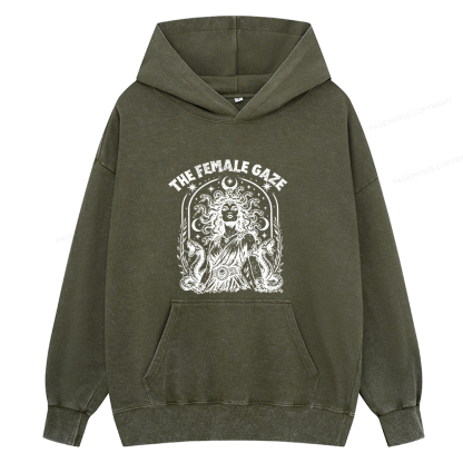Pagewings Vintage Medusa Feminist Unisex Washed Hoodie