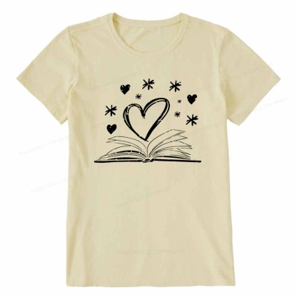 Pagewings Bookworm Librarian Valentines Day Book T-Shirt Unisex Classic T-shirt