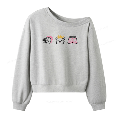 Pagewings Bookish Women Off Shoulder Sweatshirt