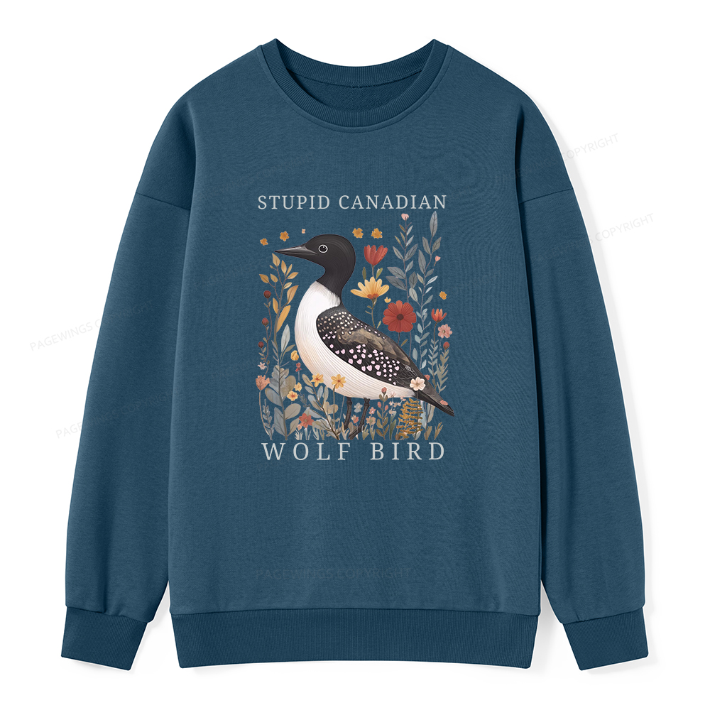 Pagewings Stupid Canadian Wolf Bird Unisex Classic Sweatshirt