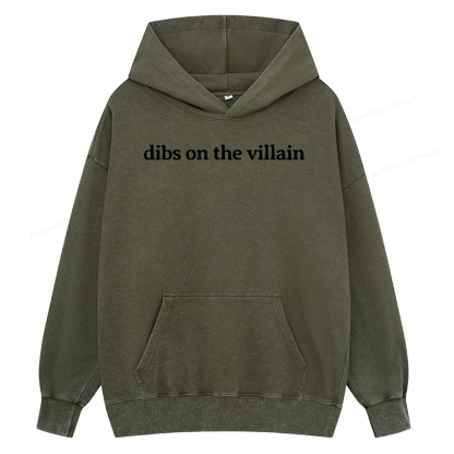 Pagewings Dibs On The Villain Unisex Washed Hoodie