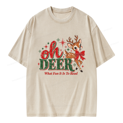 Pagewings What Fun It Is To Read Unisex Washed T-shirt
