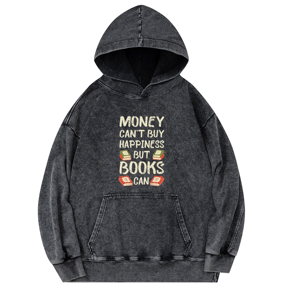 Pagewings Money Can't Buy Happiness But Books Can Unisex Washed Hoodie