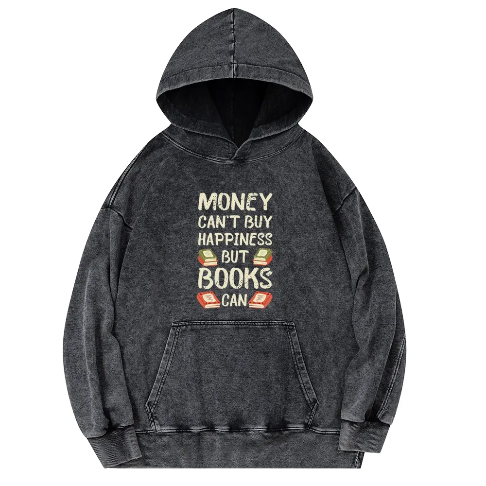 Pagewings Money Can't Buy Happiness But Books Can Unisex Washed Hoodie
