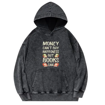 Pagewings Money Can't Buy Happiness But Books Can Unisex Washed Hoodie