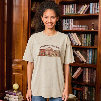 Pagewings Support Your Local Data Center Unisex Washed T-shirt