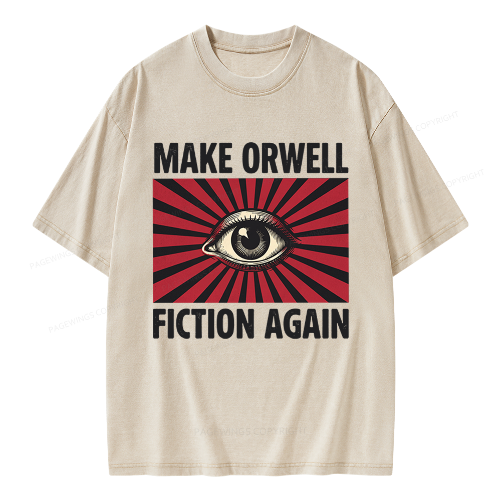 Pagewings Make Orwe Fiction Again Unisex Washed T-shirt