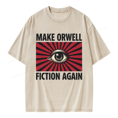 Pagewings Make Orwe Fiction Again Unisex Washed T-shirt