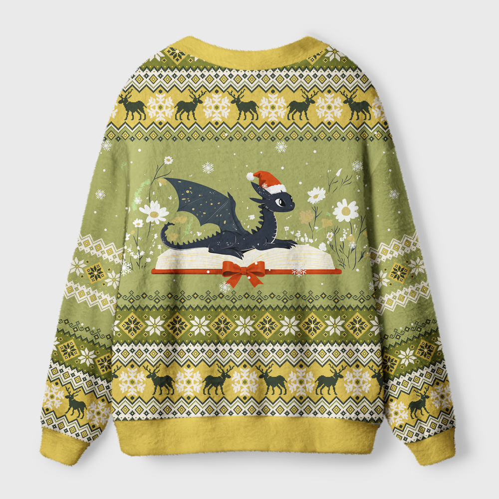 Pagewings Book Dragon Light Knit Unisex Cardigan Sweaters
