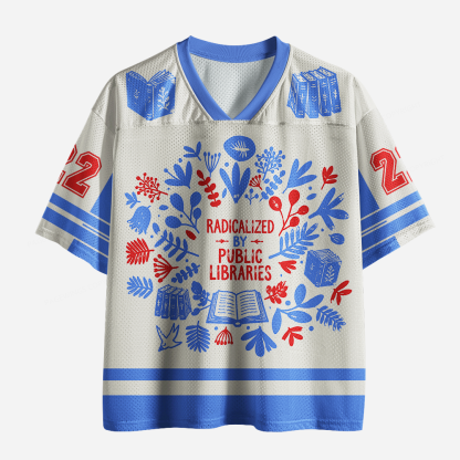 Pagewings Radicalized By Public Libraries Unisex Mesh Jersey