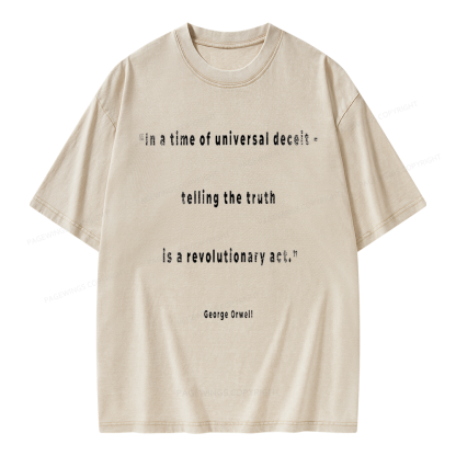 Pagewings Telling The Truth Is A Revolutionary Unisex Washed T-shirt