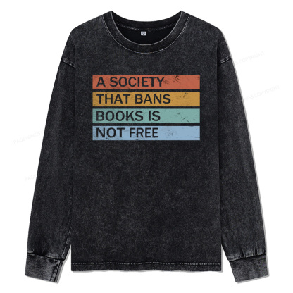 Pagewings Banned Books Shirt Unisex Washed Long Sleeve T-shirt