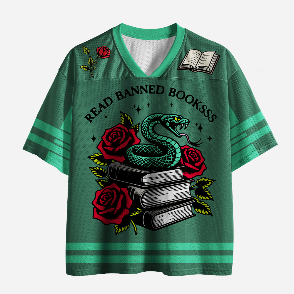 Pagewings Read Banned Booksss Unisex Mesh Jersey