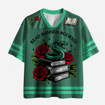 Pagewings Read Banned Booksss Unisex Mesh Jersey