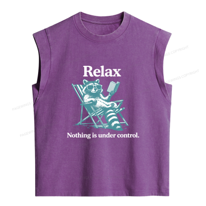 Pagewing Funny Raccoon Women's Washed Tank Top