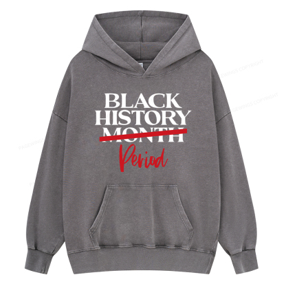 Pagewings Black History Month Period Unisex Washed Hoodie