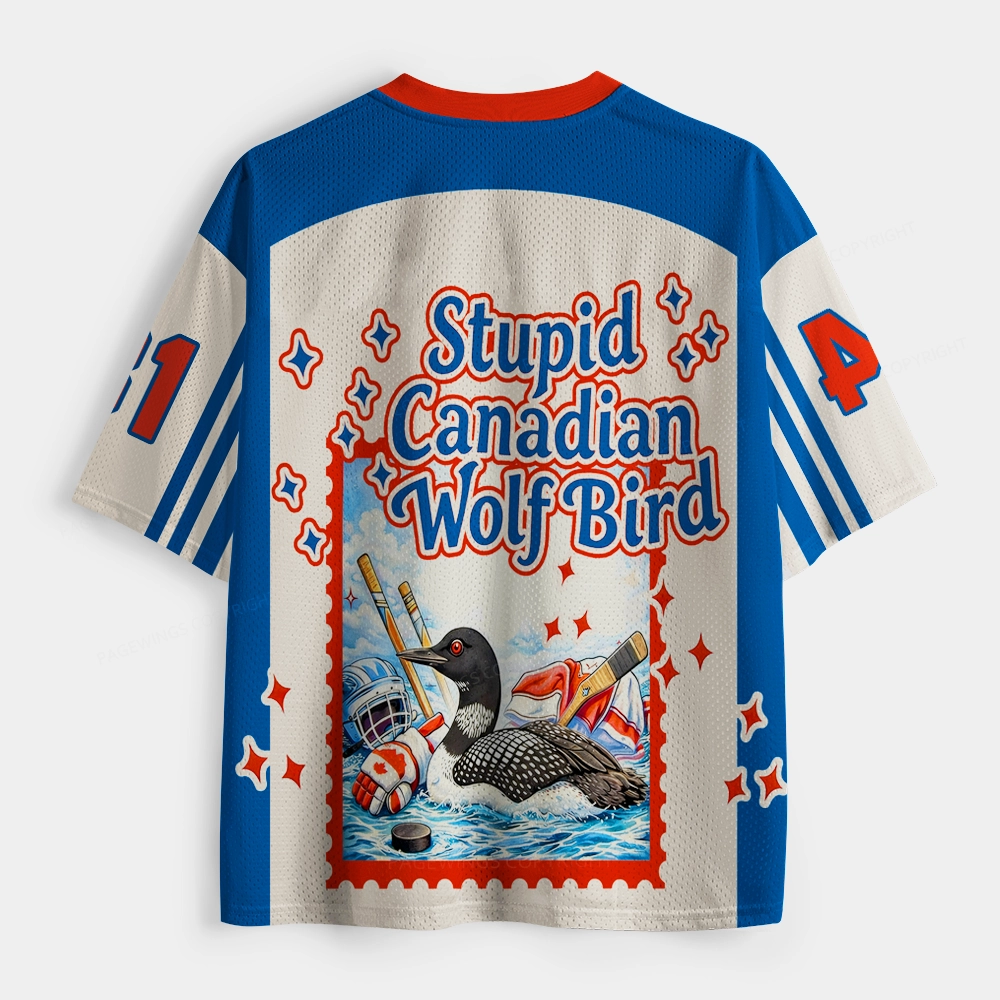 Pagewings Stupid Canadian Wolf Bird Unisex Mesh Jersey