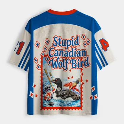 Pagewings Stupid Canadian Wolf Bird Unisex Mesh Jersey