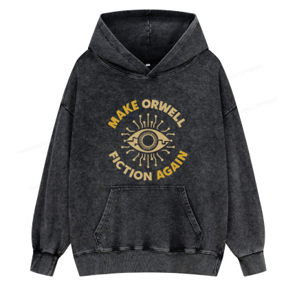 Pagewing Make Orwell Fiction Again Unisex Washed Hoodie