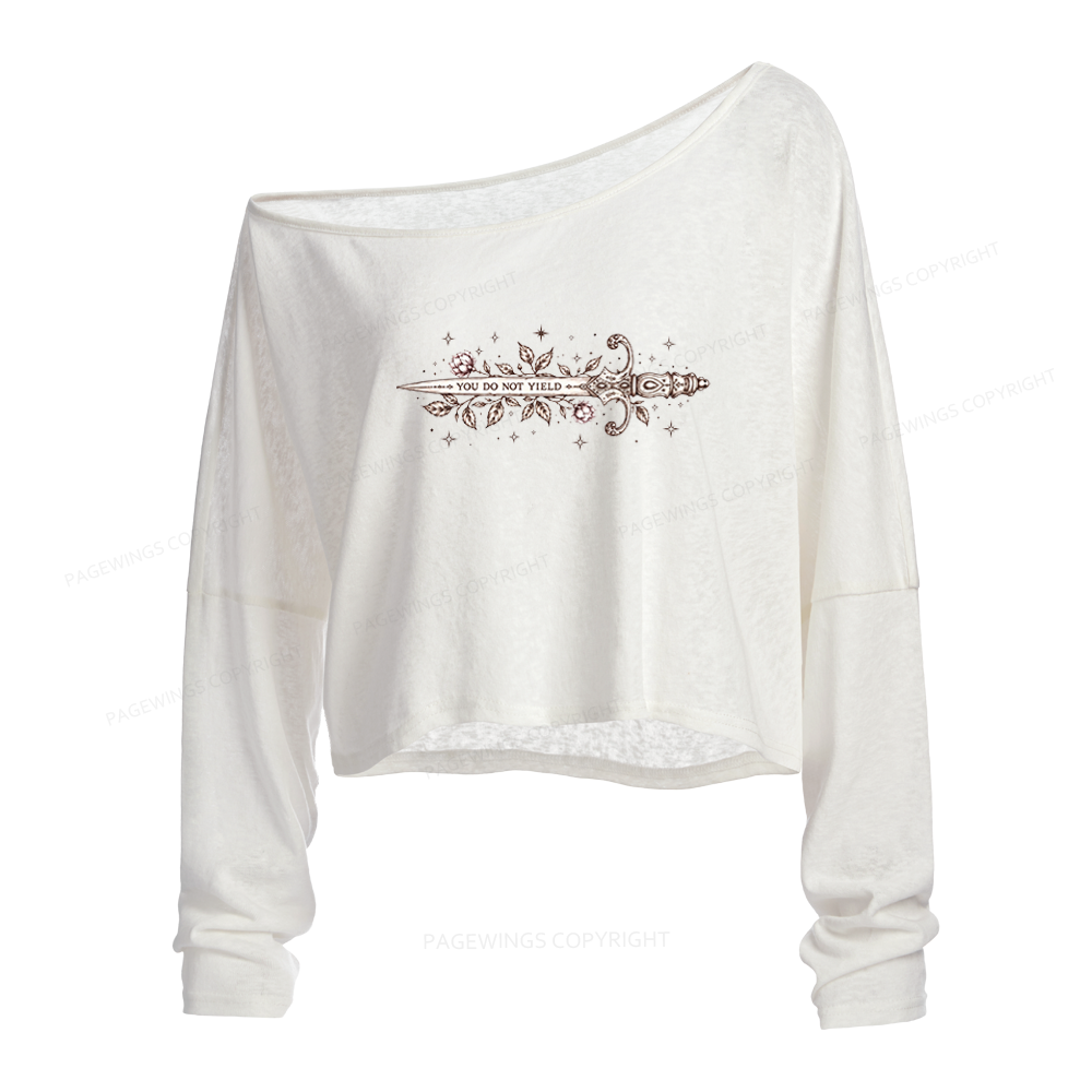 Pagewings Fantasy Book Slouchy Long Sleeve Off Shoulder T-shirt