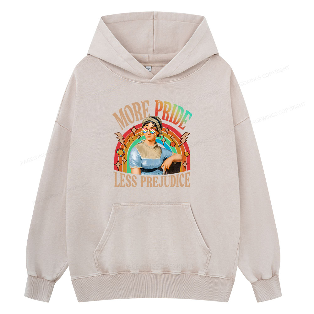Pagewing More Pride Less Prejudice Unisex Washed Hoodie