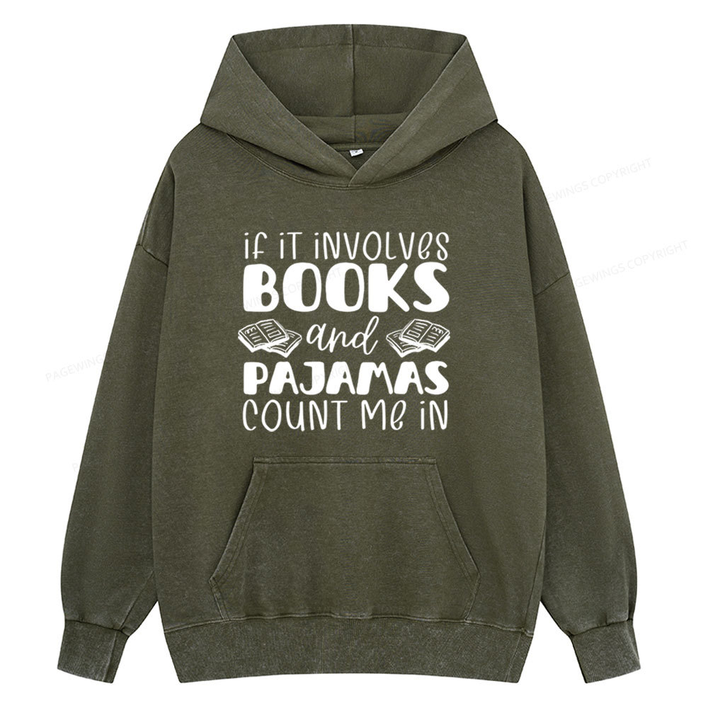 Pagewings Books And Pajamas Unisex Washed Hoodie