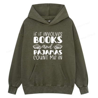 Pagewings Books And Pajamas Unisex Washed Hoodie