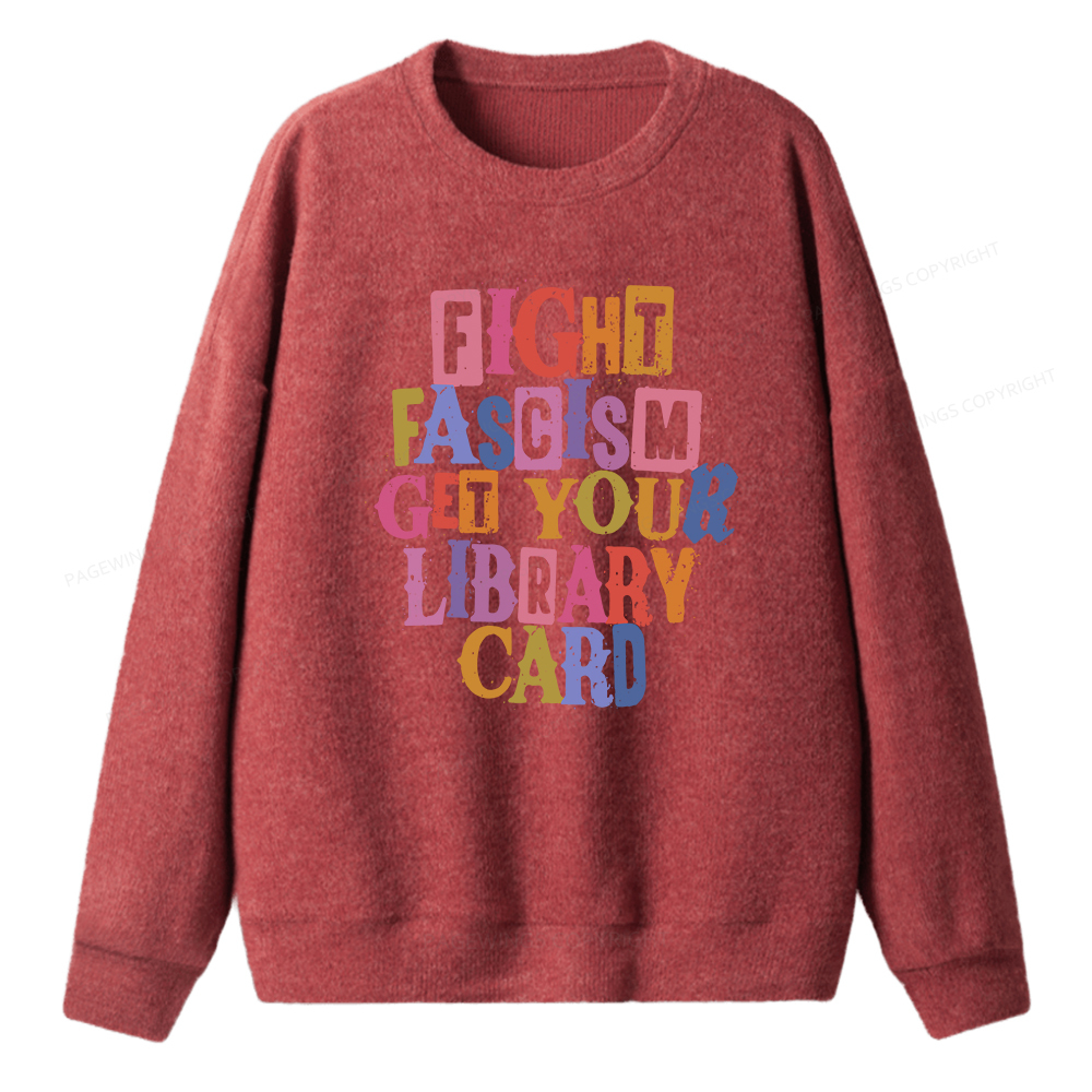 Pagewings Get Your Library Card Unisex Knit Sweatshirt