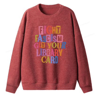 Pagewings Get Your Library Card Unisex Knit Sweatshirt