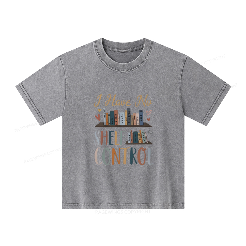 Pagewings I Have No Shelf Control Unisex Kids Washed T-shirt