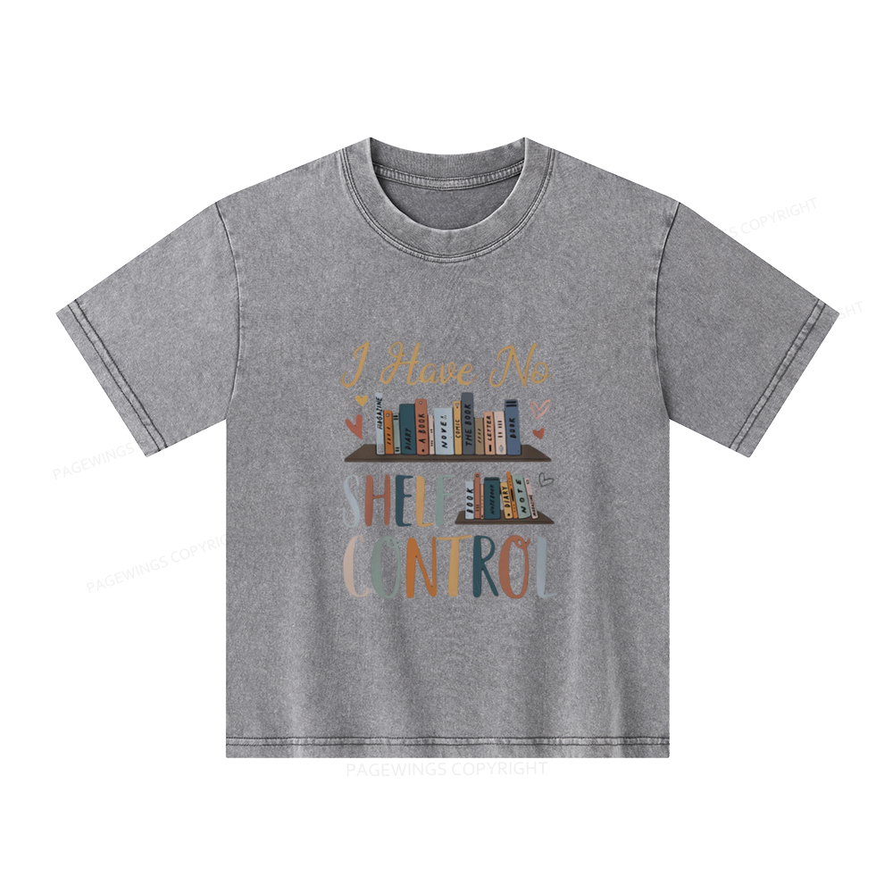Pagewings I Have No Shelf Control Unisex Kids Washed T-shirt
