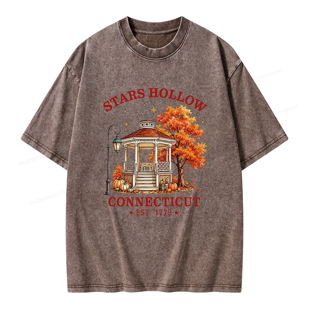 Pagewings Holloween Bookish Unisex Washed T-shirt