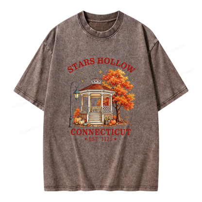 Pagewings Holloween Bookish Unisex Washed T-shirt