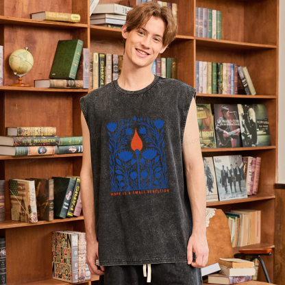 Pagewings Hope Is A Small Rebellion Unisex Washed Tank Top