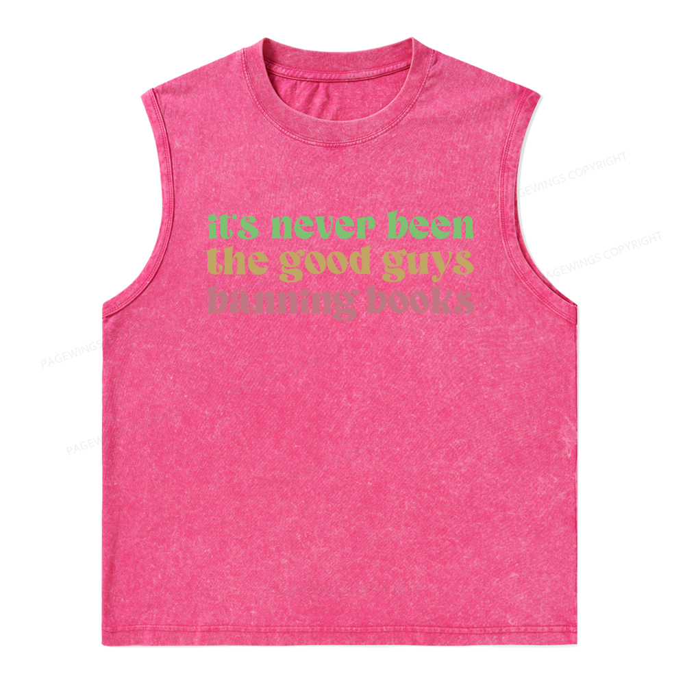 Pagewings It's Never Been the Good Guys Banning Books Unisex Washed Tank Top