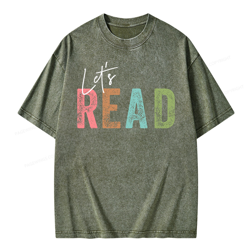 Pagewings Let's Read Unisex Washed T-shirt