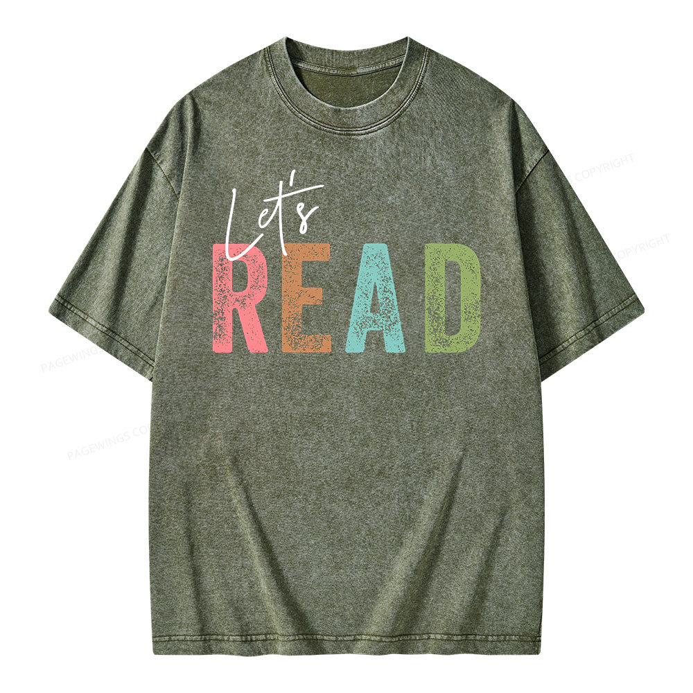 Pagewings Let's Read Unisex Washed T-shirt