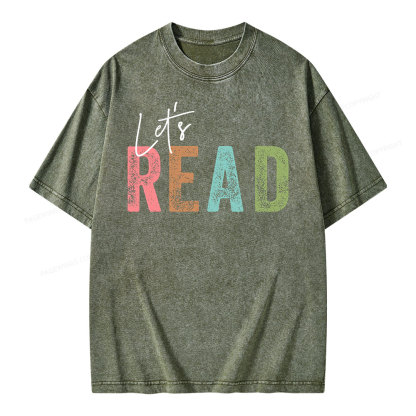 Pagewings Let's Read Unisex Washed T-shirt