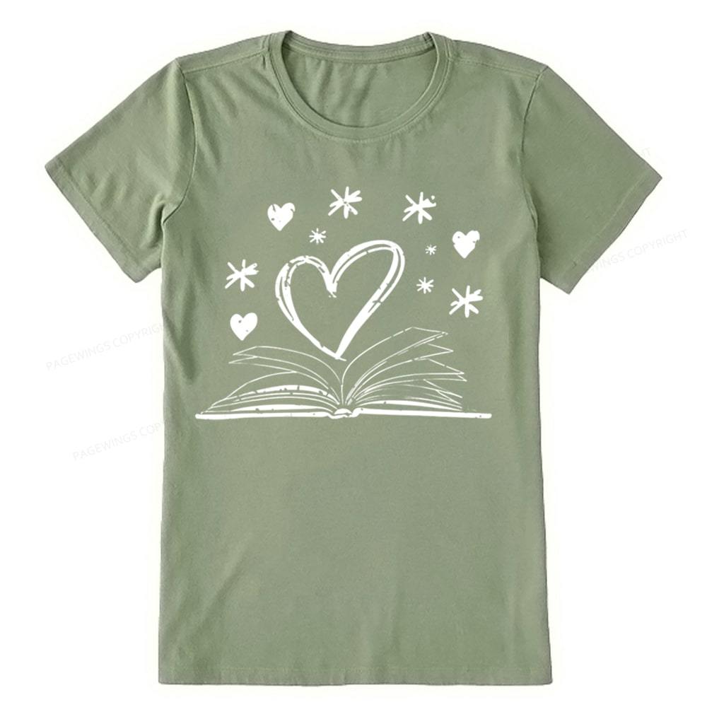 Pagewings Bookworm Librarian Valentines Day Book Unisex Classic T-shirt