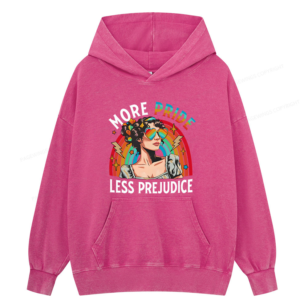Pagewing More Pride Less Prejudice Unisex Washed Hoodie