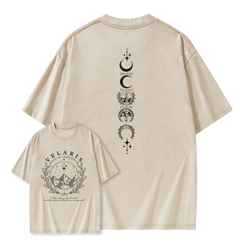 Pagewings Fantasy Romance Books Unisex Washed T-shirt