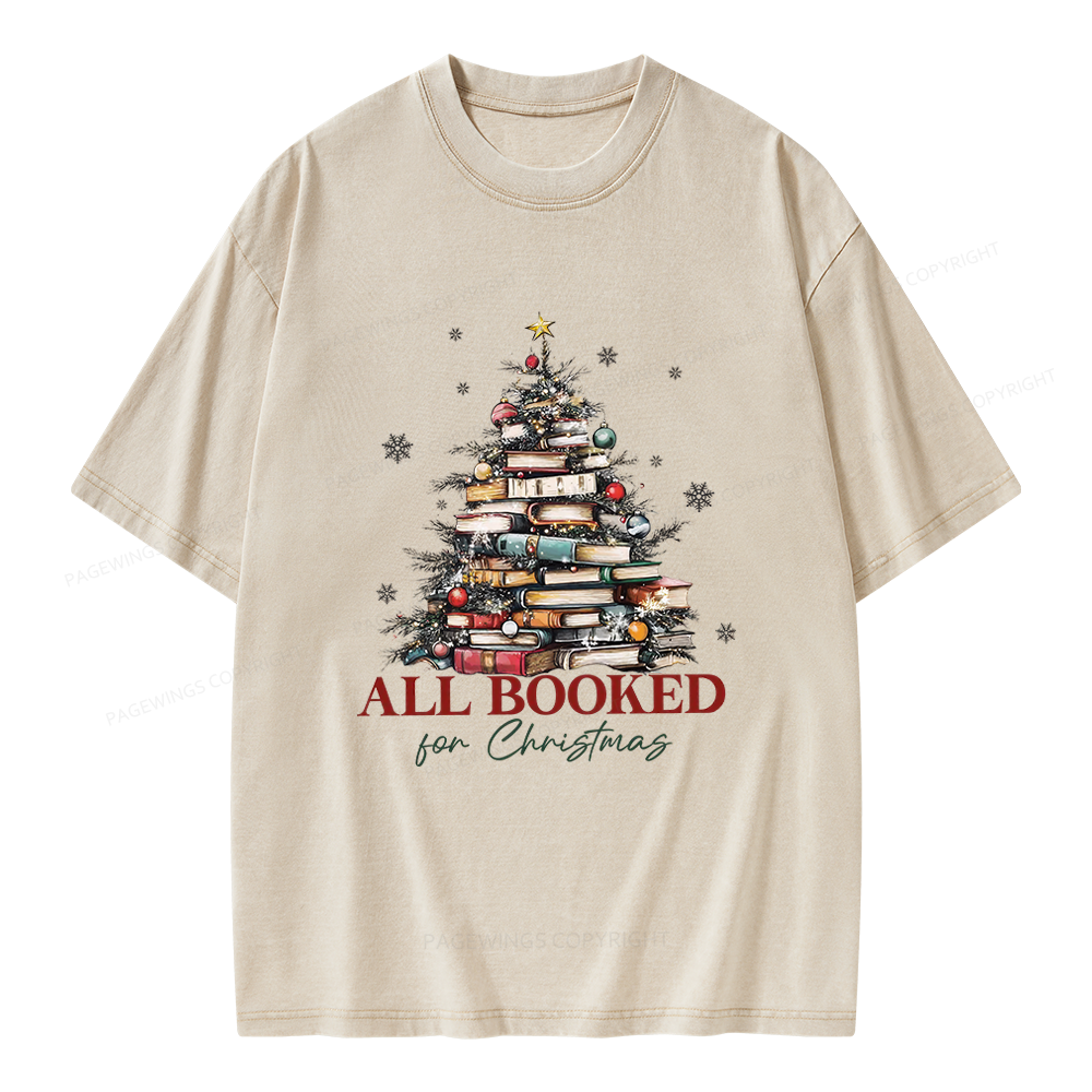 Pagewings All booked for Christmas Unisex Washed T-shirt