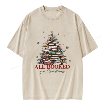 Pagewings All booked for Christmas Unisex Washed T-shirt