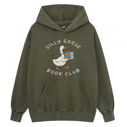 Pagewing Silly Goose Book Club Unisex Washed Hoodie