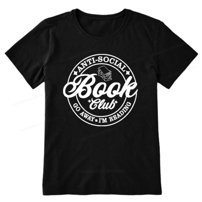 Pagewings Go Away I'm Reading Embroidery Unisex Classic T-shirt