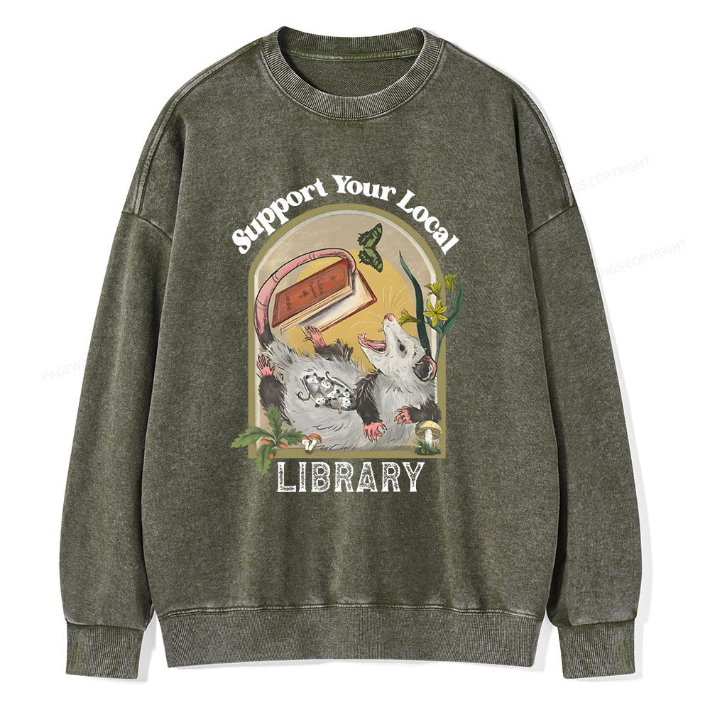 Pagewings Library Readers Make Leaders Jersey Short Sleeve Tee  Unisex Washed Sweatshirt