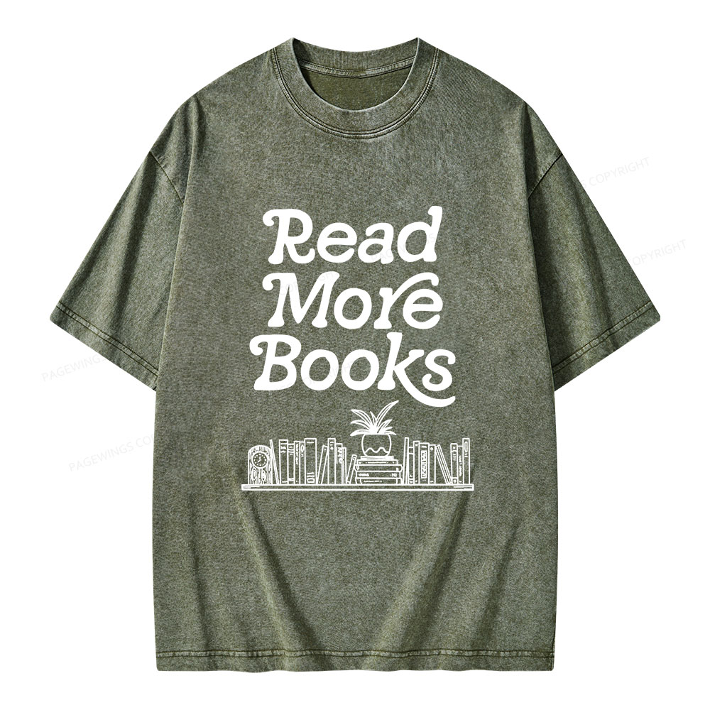 Pagewings Read More Books Unisex Washed T-shirt