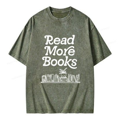 Pagewings Read More Books Unisex Washed T-shirt