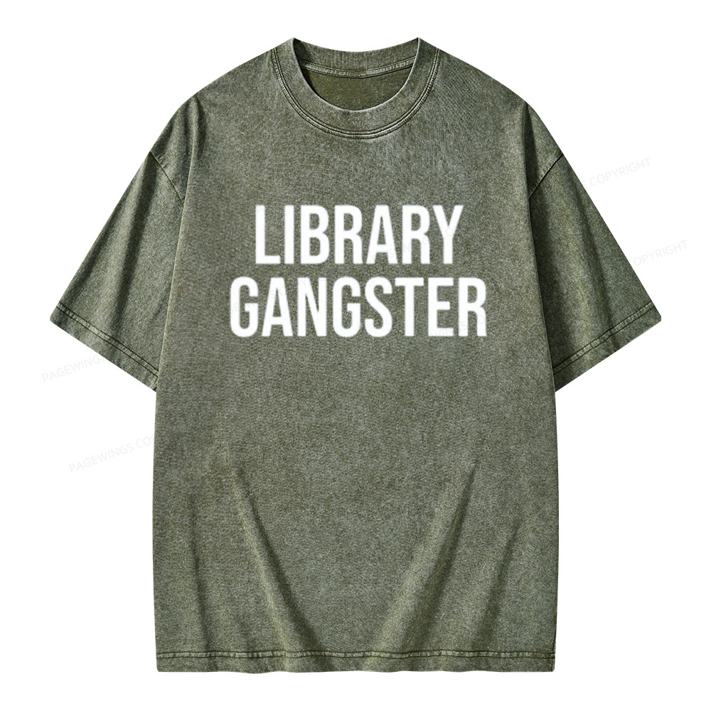 Pagewings Library Gangster Unisex Washed T-shirt