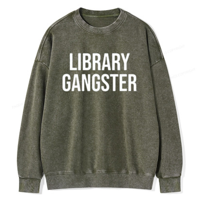 Pagewings Library Gangster Unisex Washed Sweatshirt
